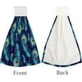 thumbnail image 4 of Hanging Towels 1 Pcs, Dish Towels Peacock Feather Seamless Absorbent Hand Towels with Hanging Loop Washcloth for Bathroom Kitchen, 4 of 6