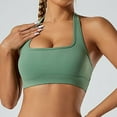 thumbnail image 4 of Workout Bras for Women Seamless Bra Feature V-Neck Balconette Bra Style W-1121 Green M, 4 of 8