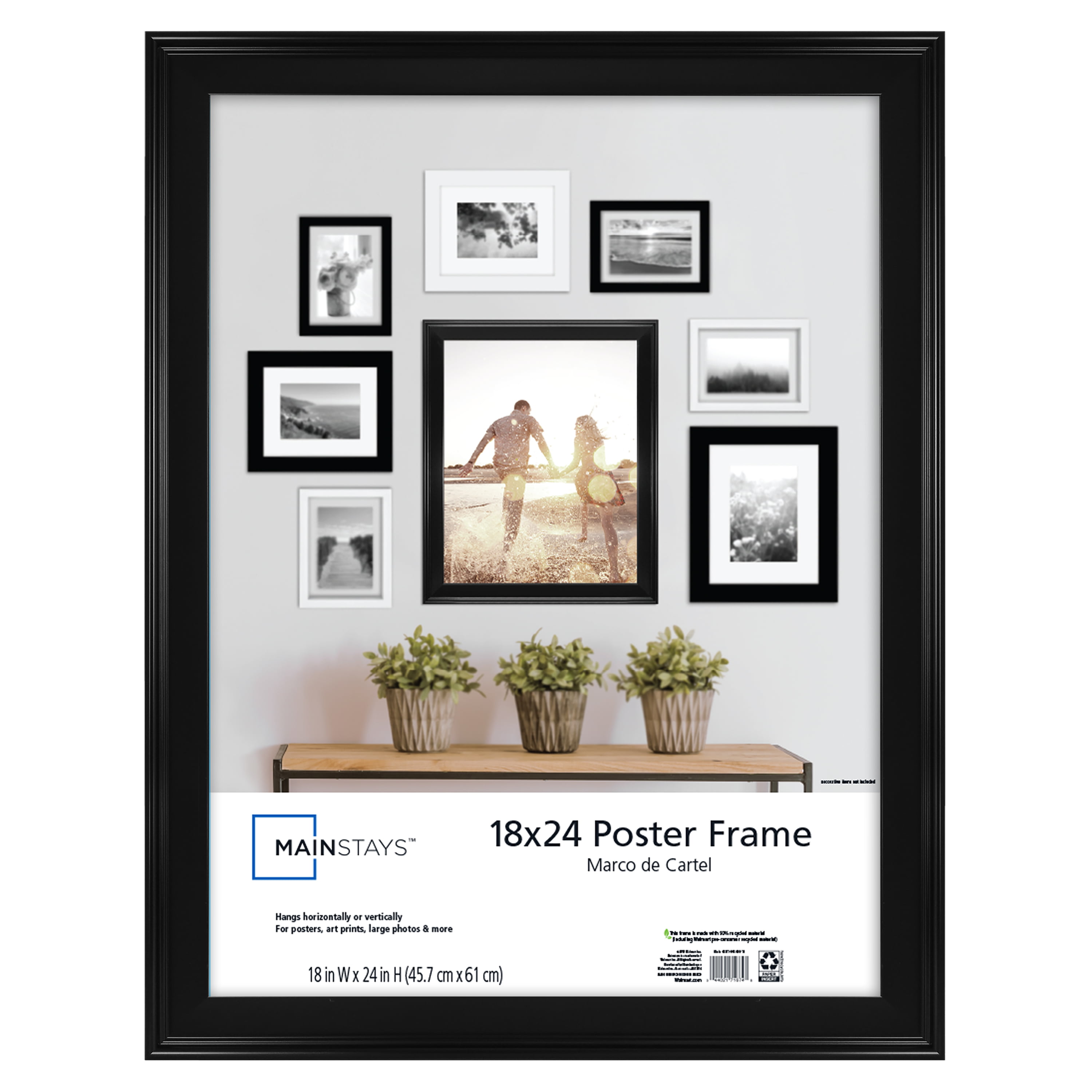 Casual Poster and Picture Frame for vertical or horizontal wall displays Black