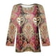 thumbnail image 3 of MHFRRA Camiseta de Manga Larga con Cuello Redondo y Estampado Floral para Mujer, Estilo Informal y Elegante. Rosa Fuerte, 3 of 4