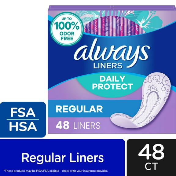 Always Daily Protect Liners Regular Unscented - 48 count