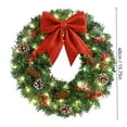 thumbnail image 2 of 24-Inch Pre-Lit Artificial Christmas Wreath with Red Bow, Pine Cones, Berries, and LED Lights for Indoor Outdoor Decor, 2 of 3