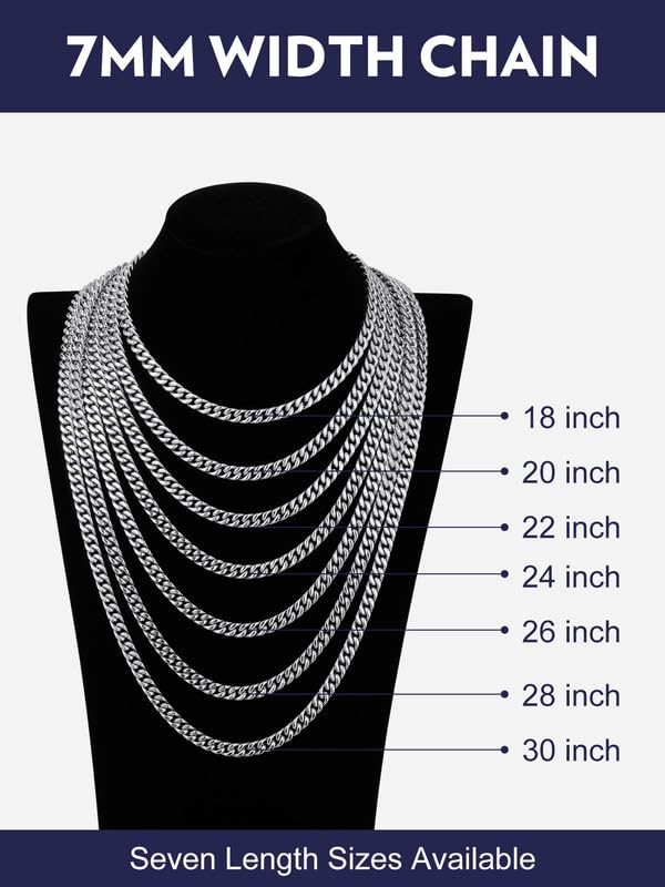 Bandmax 7mm Stainless Steel Cuban Link Chain Necklace photo 8