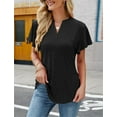 thumbnail image 2 of SIEANE Women's Ruffle Sleeve Loose Tunic Blouse V Neck Shirts Casual Summer Tops, 2 of 6