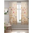 thumbnail image 2 of Pastoral Vintage Botanical Curtains 63 Inch Length, Sheer Curtains for Bedroom Living Room Window Spring Summer Floral Rod Pocket Voile Drapes Kitchen Curtains Small Half Window 42"x63" 2 Panels, 2 of 7