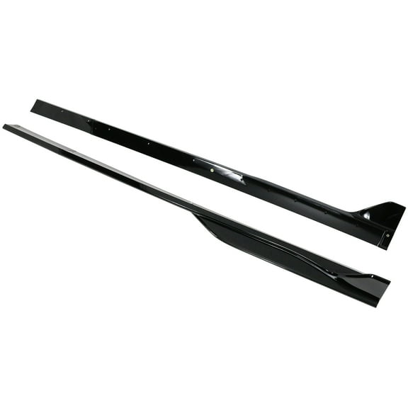 Ikon Motorsports Side Skirts Compatible with 10-14 Ford Mustang GT500 Style Gloss Black ABS Add On Rocker Panels Extensions