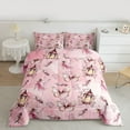 thumbnail image 2 of Homewish Flying Pink Butterflies 2pcs Bedding Comforter Set For Teens Girls Adults Female,Dreamy Princess Twin Comforter Sets,Cartoon Fairy Elf Breathable Bedding Set,Super Cozy Room Decor, 2 of 8