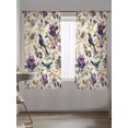 thumbnail image 5 of Sheer Curtains 72 Inches Long, Farmhouse Flowers Semi Sheer Curtains Light Filtering Window Treatment, Country Spring Floral Branches Birds Privacy Voile Drapes for Living Room Bedroom 52x72 Inch, 5 of 7