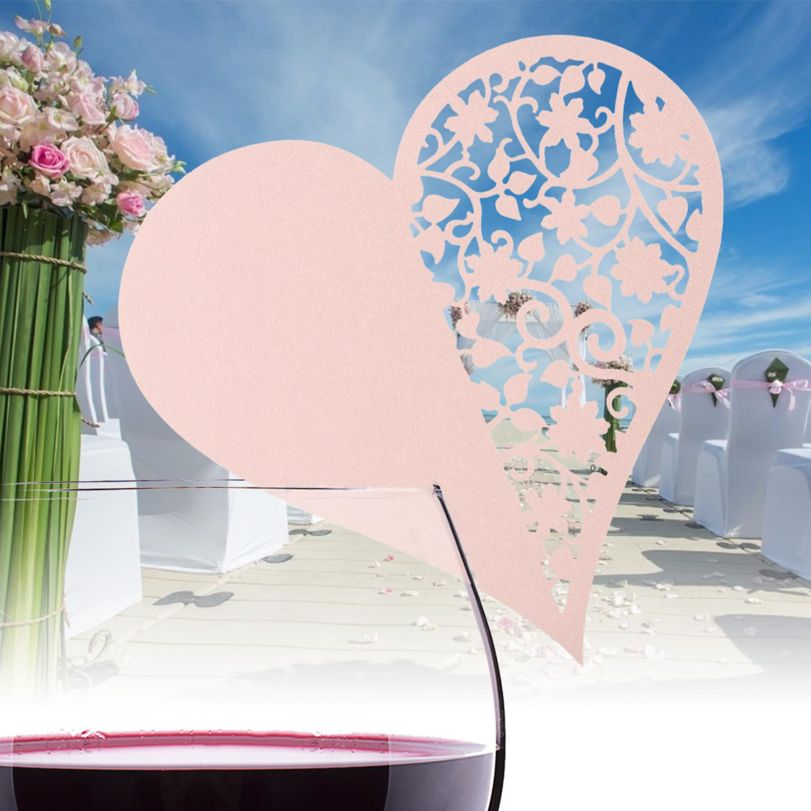 50Pcs Table Place Name Card Wine Glass Wedding Cards Party Birthday Decoration 