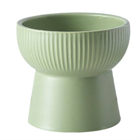 ACDANC Cat Food Bowl High-Temperature Ceramic Construction Puppy Bowls Non-Slip Base Dog Food Bowl Matcha Green