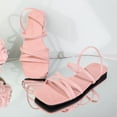 thumbnail image 5 of Xfvqtps Women Strappy Sandals Flat Slip on Open Square Toe Crisscross Summer Sandals Casual Shoes Walking Sandals, 5 of 9