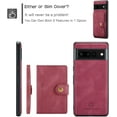 thumbnail image 6 of Case for Google Pixel 7 Pro 2022, Detachable Magnetic Wallet Credit Card Cash Slot Case Cover Support Wireless Charging Functional Kickstand Compatible with Google Pixel 7 Pro 2022 (Red), 6 of 18