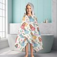 thumbnail image 6 of White Princess & Leaf Pattern Hooded Bath Towel，60"x35" for Ages 3 To 12 Kids, Quick Dry Lightweight Soft Microfiber Hood Beach Towel Cover Up for Kids, 6 of 7