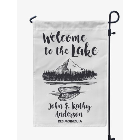 Printtoo White Welcome To The Lake Outdoor 12.5x18 Inches Double SidedFlagsDouble Sided CampFlagCampsiteFlagPersonalized Camping Flags