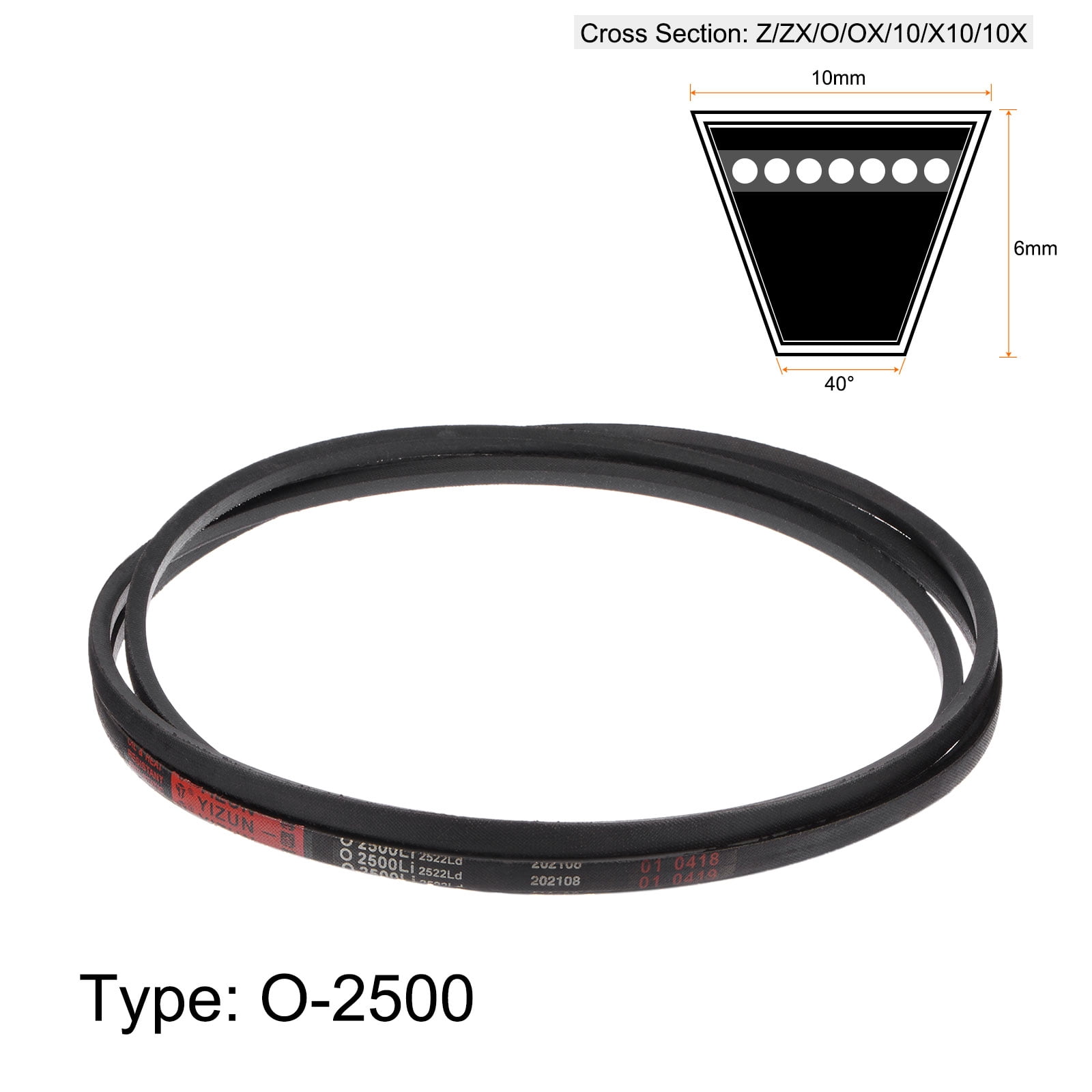 ech 様 Uxcell O-2500 2500mm Pitch Length V Belts Drive Belt Rubber for