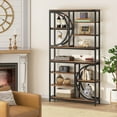 thumbnail image 2 of Tribesigns Bookshelf, Industrial 8-Tier Etagere Bookcases, Rustic Tall Book Shelf Open Display Shelves, Wood Look Accent Shelving Unit with Metal Frame for Home Office, Living Room, Bedroom, 2 of 6