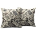 thumbnail image 2 of Vintage Floral Bird Pillow Covers 20x20 Inch Set of 2 Black Gray Flowers Leaves Decorative Throw Pillows For Couch Chinoiserie Square Pillow Cases Home Decor For Sofa Bed Porch Living Room Outdoor, 2 of 6