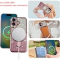 thumbnail image 2 of Funda magnética con purpurina para iPhone 17 [compatible con MagSafe], con brillantes diamantes de imitación y soporte, de lujo, a prueba de golpes y con protección para cámara, 2 of 6