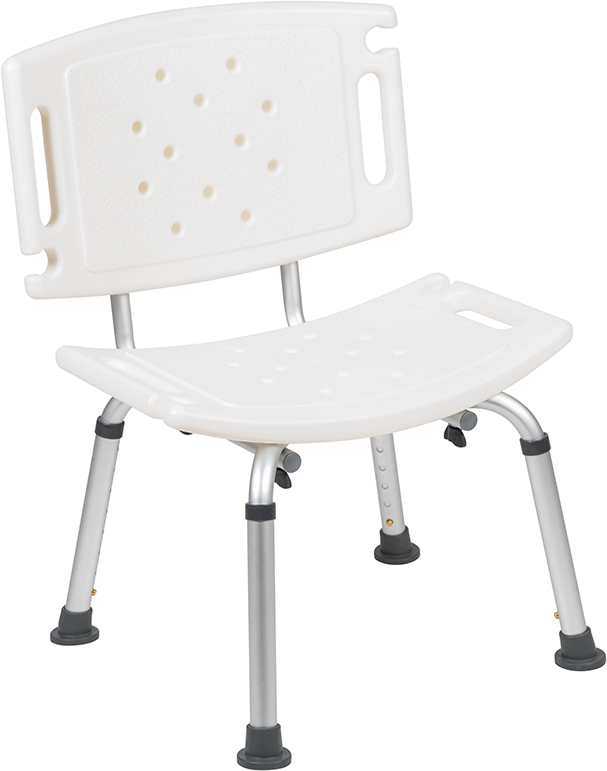 ToolFree 300 Lb. Capacity, Adjustable White Bath & Shower Chair with