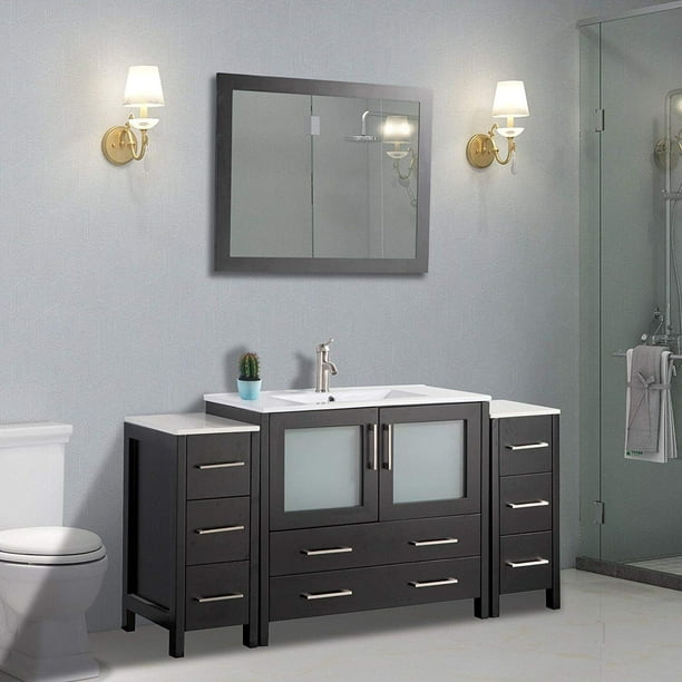 Vanity Art 54" Single Sink Bathroom Vanity Combo Set Modern Bathroom