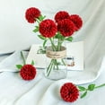 thumbnail image 5 of 12pcs Artificial Chrysanthemum Ball Flowers Fake Red Flowers Silk Hydrangea Bridal Wedding Bouquet for Home Garden Party Office Kitchen House Decoration, 5 of 7