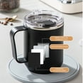 thumbnail image 3 of Apmemiss Travel Coffee Mug Clearance Coffee Mug, Portable Double Layer Stainless Steel Mug with Lid and Handle, Induction Heatable, Insulated Coffee Mug for Travel, Camping, Office, 3 of 8