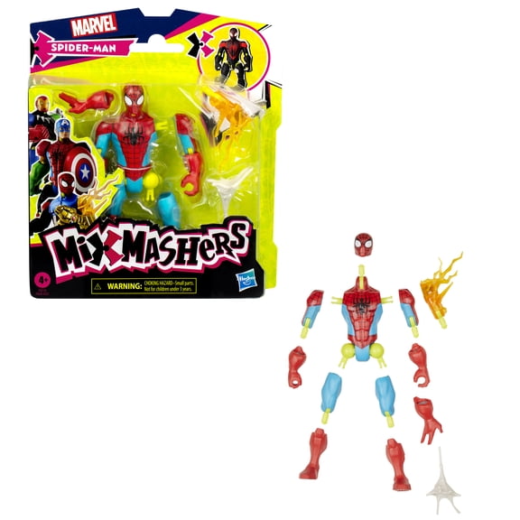 MixMashers Marvel Spider-Man Toy, 5” (12 cm) Avengers Mix-&-Match Action Figure, 4