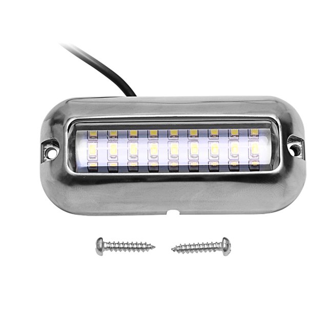 Riwesomey Universal 12V led 27 LED marino de acero inoxidable bajo el agua pontón impermeable barco travesaño luz blanca Bombillas para automóviles