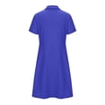 thumbnail image 4 of Girl's Polos Dress School Uniform Lapel Short Sleeve Polo-Collared Midi Dresses Back To School Fahsion Casual Dresses (5-6 Years, Dark Blue), 4 of 9
