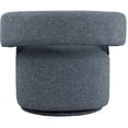 thumbnail image 3 of Meridian Furniture Niya Blue Linen Textured Fabric Swivel Accent Chair, 3 of 11