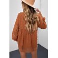 thumbnail image 4 of ABPHQTO Playera tipo babydoll con cuello en V y manga farol con lunares suizos para mujer, 4 of 5