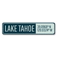 thumbnail image 2 of Lake Tahoe Latitude Longitude Novelty Decor, Metal Wall Sign - 4x18 Inches, 2 of 4