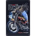 thumbnail image 2 of Cartel Retro De La Muestra De La Puerta Del Garaje Del Café Del Metal De Las Obras De Arte Del Dibujo De La Lata De La Motocicleta De La Belleza Likrtyny Arte Deco, 2 of 9