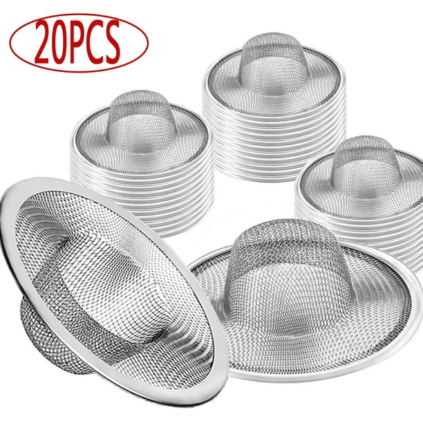 20Pack Kitchen Bathroom Sink Drain Strainer Screen Stainless Steel Filter Drain Sink Strainers