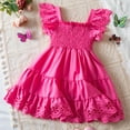 thumbnail image 3 of Toddler Girls Fly Sleeve Solid Dress Dance Party Dresses Clothes, 3 of 6