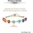 thumbnail image 5 of Pulsera de 7 chakras con cuentas de cristal curativas, tobilleras ajustables chapadas en oro de 14 quilates para mujeres, niñas, novias, regalos de cumpleaños para mamás., 5 of 5
