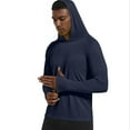 thumbnail image 7 of Homeyce Men's UPF 50+ Sun Protection Hoodie Shirts Long Sleeve Uv Spf Performance Shirt Fishing Hiking Swimming Running Rash Guards Hoodie with Hood Quick Dry T-Shirts,Navy XL, 7 of 7