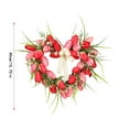 thumbnail image 3 of 16in Heart Shaped Pink & White Tulip Wreath for Valentine's Day, Wedding & More, Heart Shaped Wreath Home Atmosphere Decoration Wall Hanging Peach Heart Wreath Valentine's Day, 3 of 6