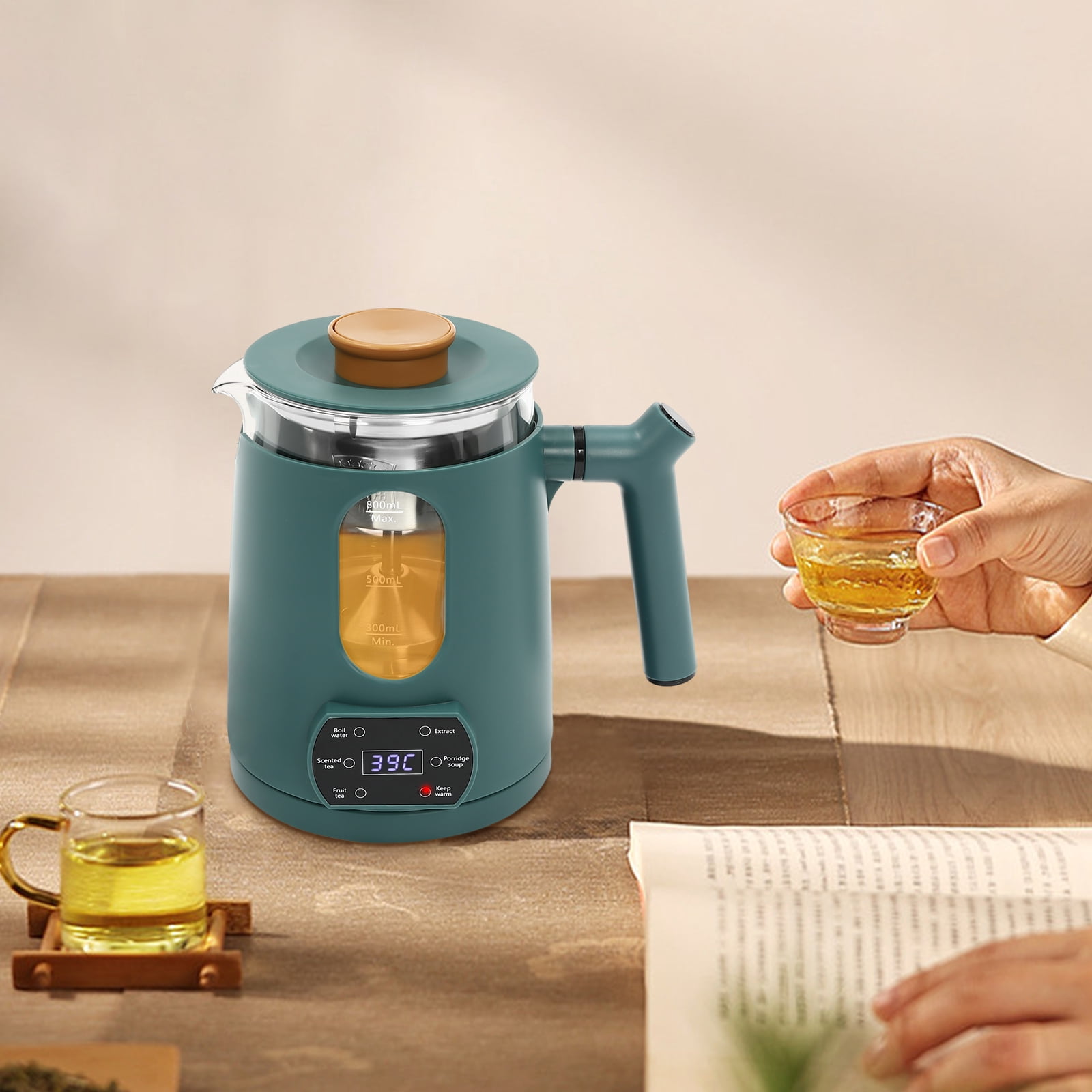 Wildnix 27oz Electric Kettle with Digital Display, Stainless Steel Tea Steamer Mesh, Beak-shaped Spout, and Comfortable Handle