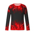 thumbnail image 6 of Jinhomg Big and Tall Fashion Graphic Tees for Men Long Sleeve Tops Flame Print Crewneck Pullover T-shirt Purple XXXXL, 6 of 6