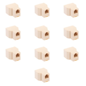 sourcing ap RJ45 Double Feale Telephone Adapter Connector Beige sourcing ap RJ45 Double Feale Telephone Adapter Connector Beige