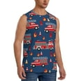 thumbnail image 2 of Haiem Men's Fire Truck 1 Print Tank Tops Summer Sleeveless Cut Off Workout T-Shirts Fitness Vest Athletic Undershirts-Large, 2 of 8
