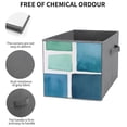 thumbnail image 3 of Set of 6 Collapsible Oxford Fabric Storage Cubes with Handles, Foldable Closet Organizer Bins for Clothes, Toys, Shelves, Home & Kitchen Mixed Aqua Grid, 3 of 7