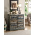 thumbnail image 2 of 42" X 16" X 32" Antique White And Teal Wooden Console Table, 2 of 2