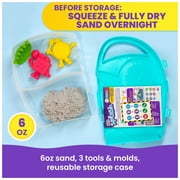 Kinetic Sand, Splash Starter Case with 6oz Color-Change Play Sand, 3 Tools & Molds