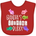 thumbnail image 3 of Inktastic Grandpa's Fishing Buddy with Colorful Fish Boys or Girls Baby Bib, 3 of 4