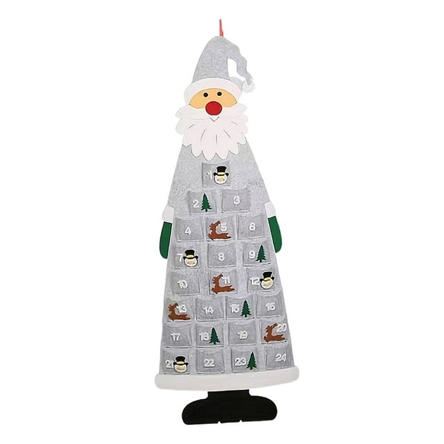 Calendario de Adviento colgante de Navidad Calendario de Adviento 2023 de Navidad para decoración de puerta de año Nuevo regalo para Gris