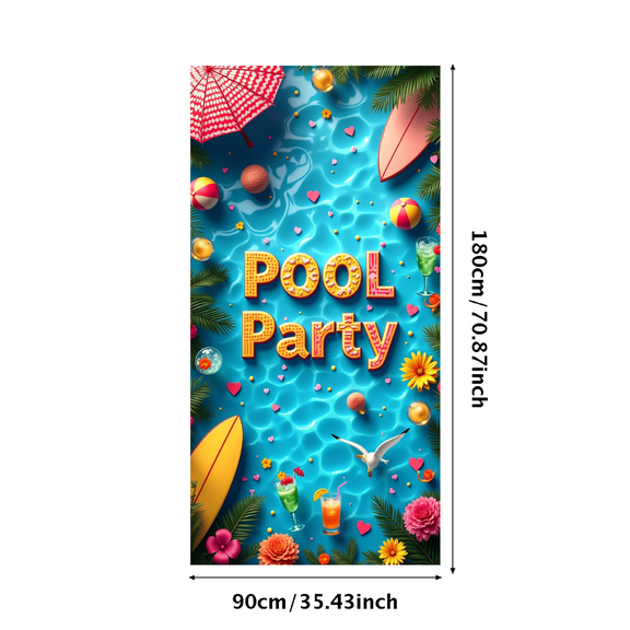 LUUFILx Pool Party Backdrop Vibrant Poolside Banner Decorations Summer Celebration Water Fun Event Birthday Celebration Party Supplies Background Decor