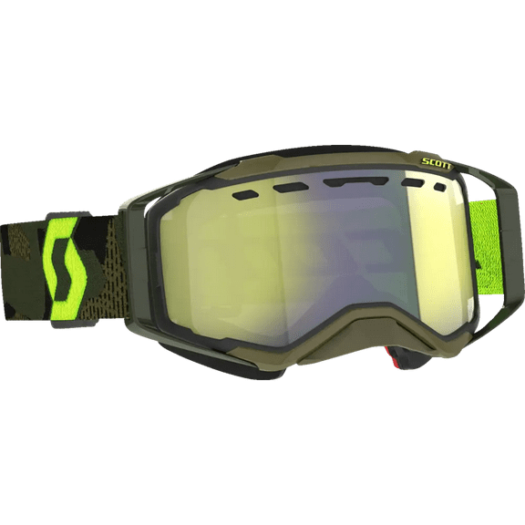 Scott Prospect Snow Cross Goggles Khaki Green/Neon w/Enhancer Yellow Lens