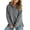 Gray, variant on Women Half Zip Hoodie Pullover Raglan Long Sleeve Side Split Hooded Tops with Split Cuffs Loose Casual Sweatshirt
